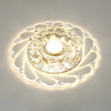 Modern Flower Shape Flush Mount Ceiling Lighting Fixture Clear Crystal Aisle LED Flush Mounted Lamp Clear D Clearhalo 'Ceiling Lights' 'Close To Ceiling Lights' 'Close to ceiling' 'Flush mount' Lighting' 2310814