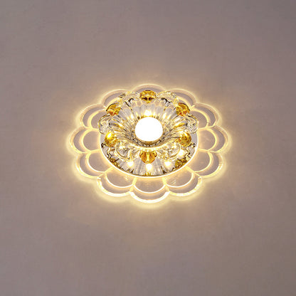 Scalloped Flush Mount Recessed Lighting Modern Crystal Clear LED Ceiling Fixture for Corridor Clear Warm Clearhalo 'Ceiling Lights' 'Close To Ceiling Lights' 'Close to ceiling' 'Flush mount' Lighting' 2310834