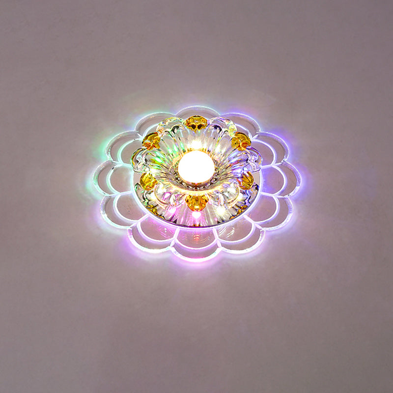 Scalloped Flush Mount Recessed Lighting Modern Crystal Clear LED Ceiling Fixture for Corridor Clear Multi Color Clearhalo 'Ceiling Lights' 'Close To Ceiling Lights' 'Close to ceiling' 'Flush mount' Lighting' 2310835