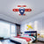 Airplane Ceiling Flush Light Fixture Cartoon Metal Boys Room LED Flush Mount in Red-Navy Blue Red White Clearhalo 'Ceiling Lights' 'Close To Ceiling Lights' 'Close to ceiling' 'Flush mount' Lighting' 2310918