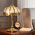 Water Glass Bowl Nightstand Light Traditional 2-Bulb Bedroom Table Lamp with Pull Switch in Brass Brass Clearhalo 'Lamps' 'Table Lamps' Lighting' 2310972