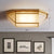 Glass Geometric Ceiling Mount Lamp Simplicity 2-Light Balcony Flush Mount Fixture in Brass Textured White Clearhalo 'Ceiling Lights' 'Close To Ceiling Lights' 'Close to ceiling' 'Flush mount' Lighting' 2311035