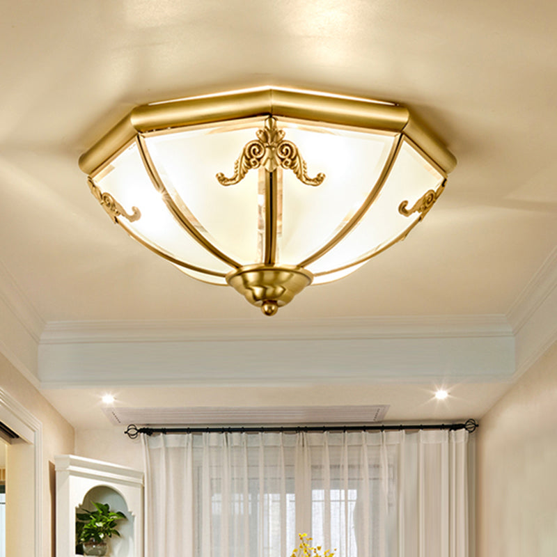 Flush Mount Lighting Traditional Dining Room Ceiling Light with Dome Frosted Glass Shade Clearhalo 'Ceiling Lights' 'Close To Ceiling Lights' 'Close to ceiling' 'Flush mount' Lighting' 2311041