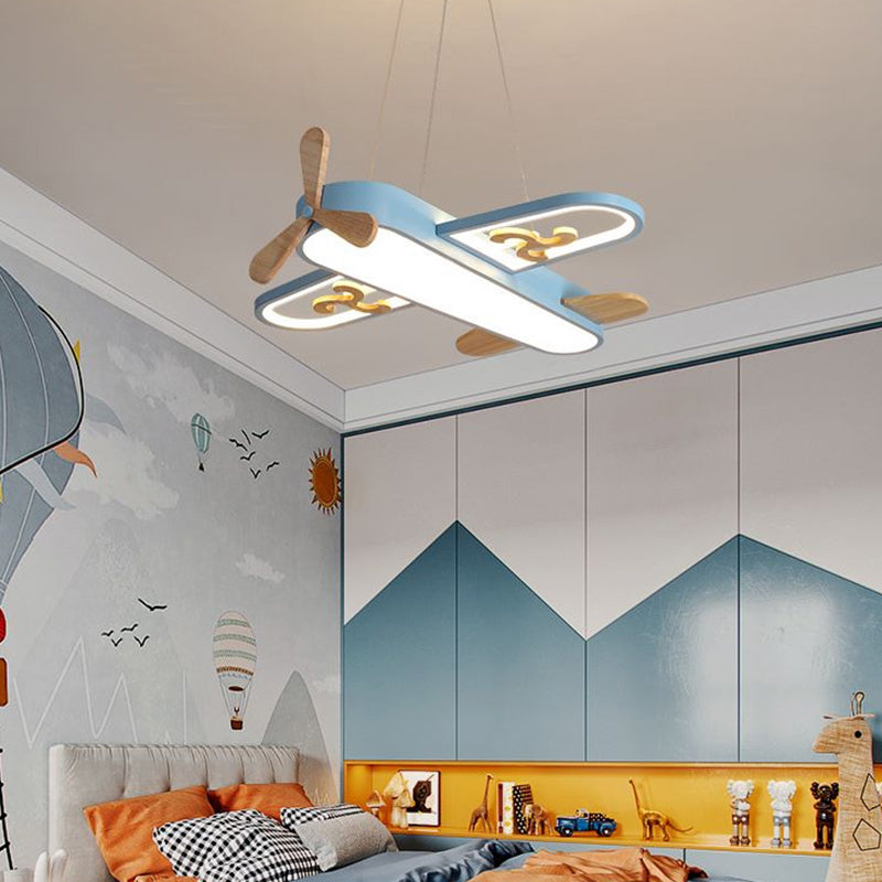 Childrens Plane Shaped Hanging Lamp Acrylic Bedroom LED Chandelier Pendant Light - Clearhalo - 'Ceiling Lights' - 'Chandeliers' - Lighting' - options - 2311103