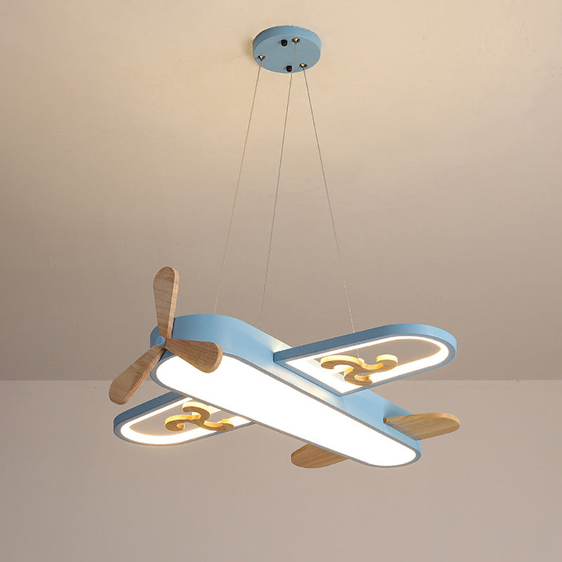 Childrens Plane Shaped Hanging Lamp Acrylic Bedroom LED Chandelier Pendant Light - Blue - Clearhalo - 'Ceiling Lights' - 'Chandeliers' - Lighting' - options - 2311104_2b39a2ee-ab0a-4567-b062-69006310e2fc