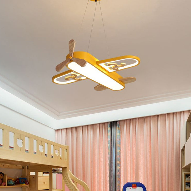 Childrens Plane Shaped Hanging Lamp Acrylic Bedroom LED Chandelier Pendant Light - Clearhalo - 'Ceiling Lights' - 'Chandeliers' - Lighting' - options - 2311106