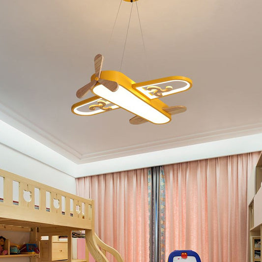 Childrens Plane Shaped Hanging Lamp Acrylic Bedroom LED Chandelier Pendant Light Clearhalo 'Ceiling Lights' 'Chandeliers' Lighting' options 2311106
