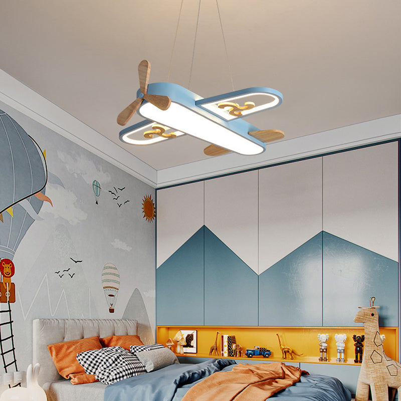 Childrens Plane Shaped Hanging Lamp Acrylic Bedroom LED Chandelier Pendant Light - Clearhalo - 'Ceiling Lights' - 'Chandeliers' - Lighting' - options - 2311107