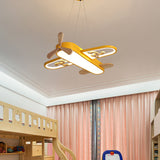 Childrens Plane Shaped Hanging Lamp Acrylic Bedroom LED Chandelier Pendant Light - Clearhalo - 'Ceiling Lights' - 'Chandeliers' - Lighting' - options - 2311108