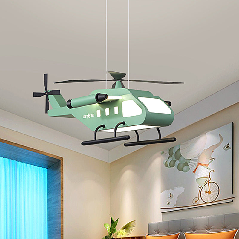 Helicopter LED Suspension Light Fixture Kids Style Metal Bedroom Chandelier Lamp Clearhalo 'Ceiling Lights' 'Chandeliers' Lighting' options 2311117