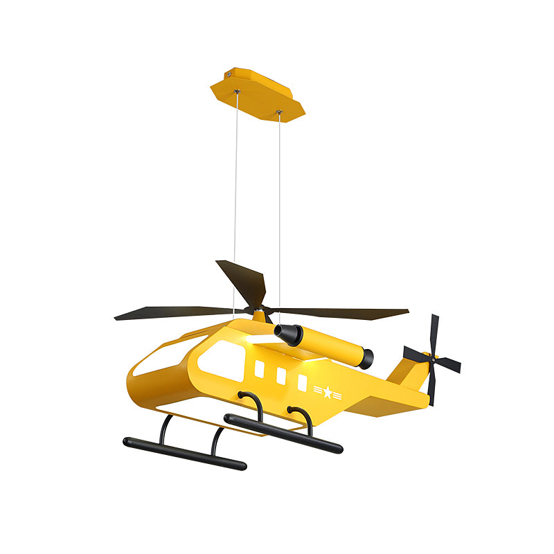 Helicopter LED Suspension Light Fixture Kids Style Metal Bedroom Chandelier Lamp Clearhalo 'Ceiling Lights' 'Chandeliers' Lighting' options 2311119