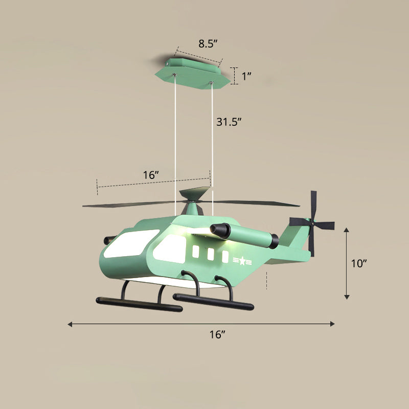 Helicopter LED Suspension Light Fixture Kids Style Metal Bedroom Chandelier Lamp Clearhalo 'Ceiling Lights' 'Chandeliers' Lighting' options 2311122