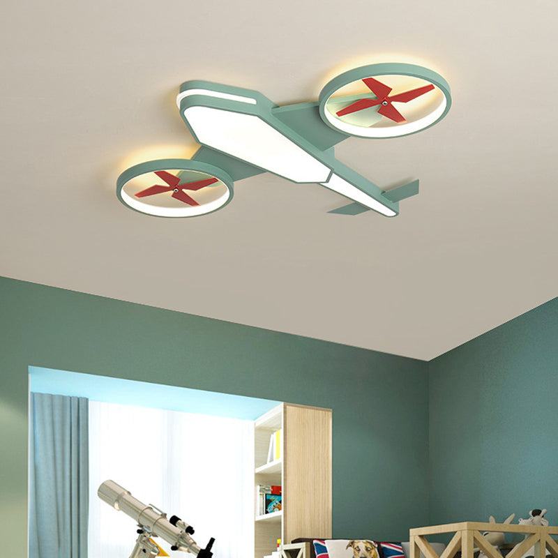 Aircraft Boys Bedroom Flush Mount Light Metal Childrens LED Ceiling Fixture with Acrylic Diffuser Clearhalo 'Ceiling Lights' 'Close To Ceiling Lights' 'Close to ceiling' 'Flush mount' Lighting' 2311141