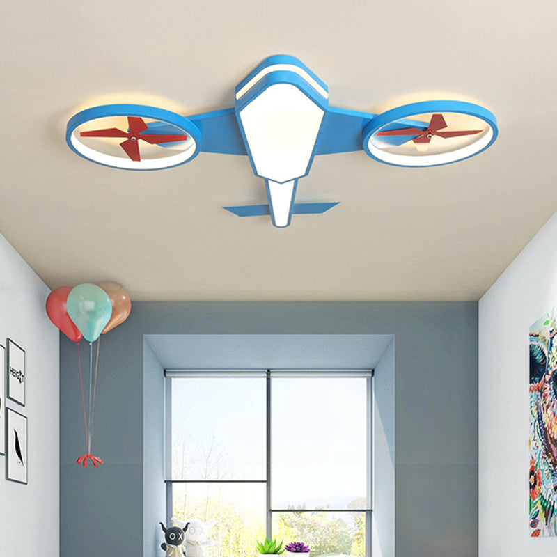 Aircraft Boys Bedroom Flush Mount Light Metal Childrens LED Ceiling Fixture with Acrylic Diffuser Clearhalo 'Ceiling Lights' 'Close To Ceiling Lights' 'Close to ceiling' 'Flush mount' Lighting' 2311151
