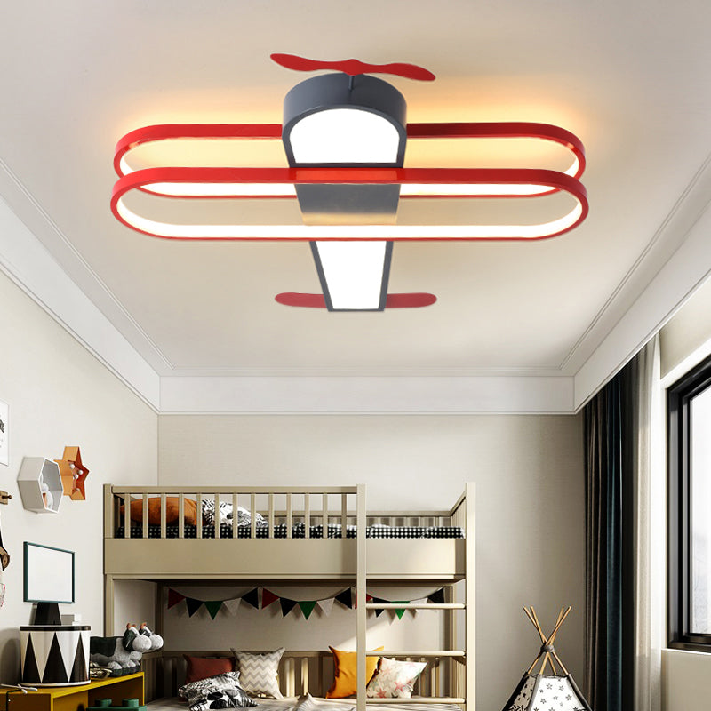 Biplane LED Ceiling Flush Light Cartoon Acrylic Boys Room Flush-Mount Light Fixture Clearhalo 'Ceiling Lights' 'Close To Ceiling Lights' 'Close to ceiling' 'Flush mount' Lighting' 2311160