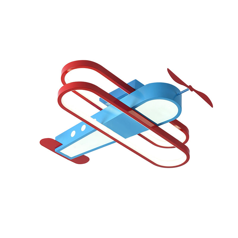 Biplane LED Ceiling Flush Light Cartoon Acrylic Boys Room Flush-Mount Light Fixture Clearhalo 'Ceiling Lights' 'Close To Ceiling Lights' 'Close to ceiling' 'Flush mount' Lighting' 2311165