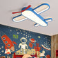 Plane Shaped LED Flush Light Kids Style Acrylic Bedroom Flush Mount Ceiling Light in Blue Clearhalo 'Ceiling Lights' 'Close To Ceiling Lights' 'Close to ceiling' 'Flush mount' Lighting' 2311199