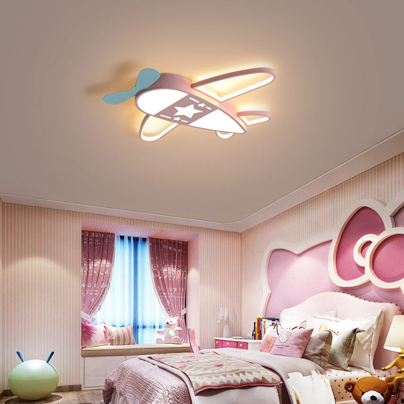 Airplane Acrylic Led Surface Mount Ceiling Light Cartoon Flush Mount Fixture for Kids Room - Pink - Clearhalo - 'Ceiling Lights' - 'Close To Ceiling Lights' - 'Close to ceiling' - 'Flush mount' - Lighting' - 2311207