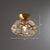 Traditional Bowl Shaped Ceiling Fixture 1-Light Clear Glass Semi Mount Lighting in Brass Brass Clearhalo 'Ceiling Lights' 'Close To Ceiling Lights' 'Close to ceiling' 'Semi-flushmount' Lighting' 2311247