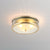 Simplicity Drum Shaped Flush Mount Lamp Clear Ribbed Glass Ceiling Light in Brass for Bedroom 3 Clear Clearhalo 'Ceiling Lights' 'Close To Ceiling Lights' 'Close to ceiling' 'Flush mount' Lighting' 2311261
