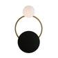 2-Bulb Opaline Glass Wall Light Vintage Style Black Globe Bedroom Wall Sconce with Round Backplate Clearhalo 'Wall Lamps & Sconces' 'Wall Lights' Lighting' 231128