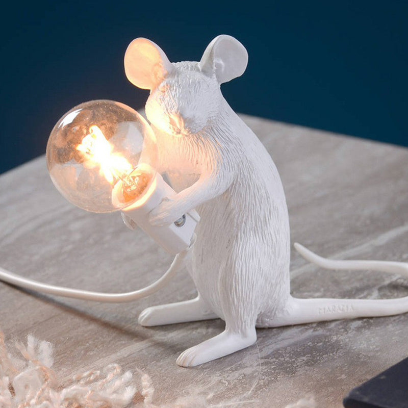 Decorative Bare Bulb Table Light Resin 1-Light Bedroom Night Lamp with Mouse Base Clearhalo 'Lamps' 'Table Lamps' Lighting' 2311386
