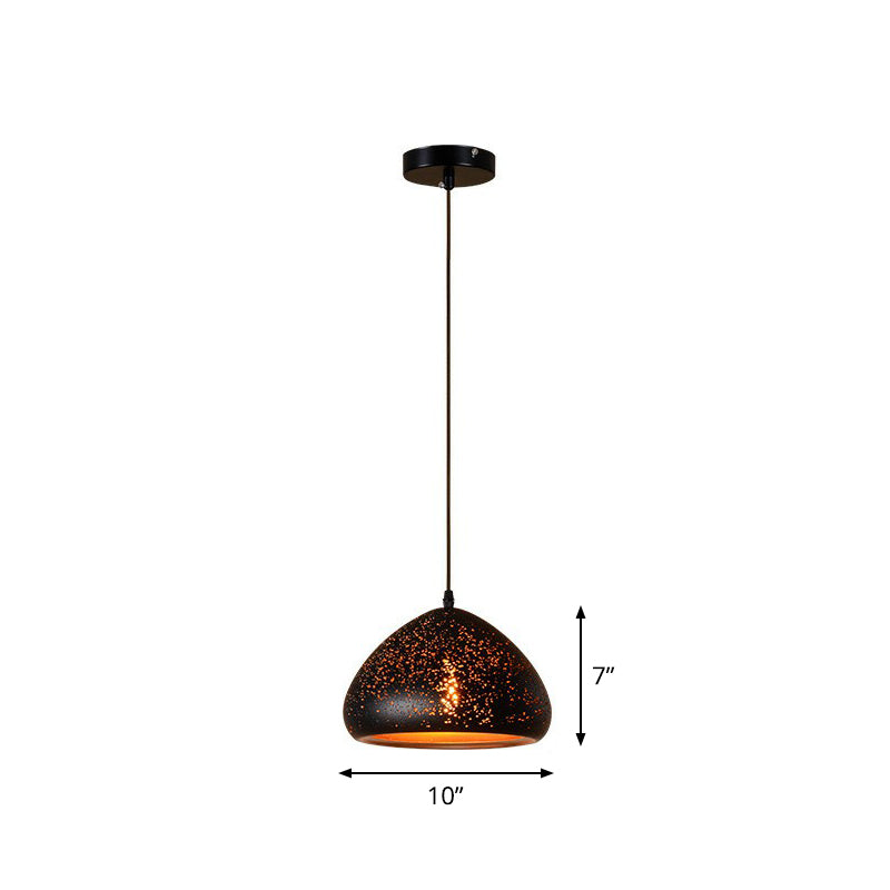 Hollow-Out Metal Pendant Lighting Retro 1-Light Black Finish Suspension Light for Restaurant Black Circular Arc Clearhalo 'Ceiling Lights' 'Pendant Lights' 'Pendants' Lighting' 2311405_dc8d9237-5f02-4b94-938c-71cc1afd9cab