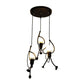 Black Stick Figure Multi Ceiling Light Decorative 3-Bulb Metal Hanging Light Fixture Clearhalo 'Ceiling Lights' 'Pendant Lights' 'Pendants' Lighting' 2311435