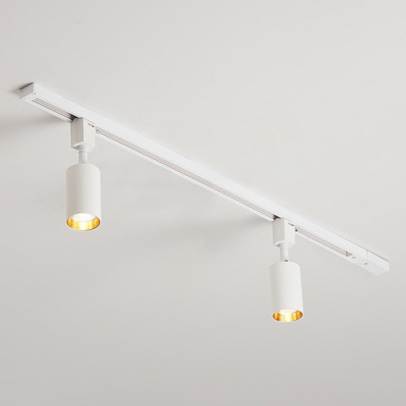 Nordic Style Tubular LED Track Lamp Metallic Living Room Spotlight Semi Flush Mount Lighting 2 White Small Clearhalo 'Ceiling Lights' 'Close To Ceiling Lights' 'Close to ceiling' 'Semi-flushmount' Lighting' 2311495