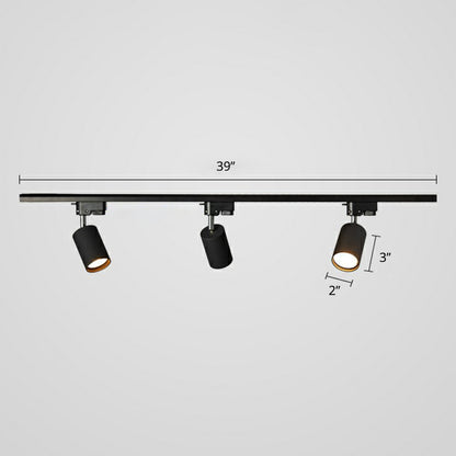 Tube Track Spotlight Simplicity Metallic Semi Flush Ceiling Light Fixture for Bar 3 Black Clearhalo 'Ceiling Lights' 'Close To Ceiling Lights' 'Close to ceiling' 'Semi-flushmount' Lighting' 2311516