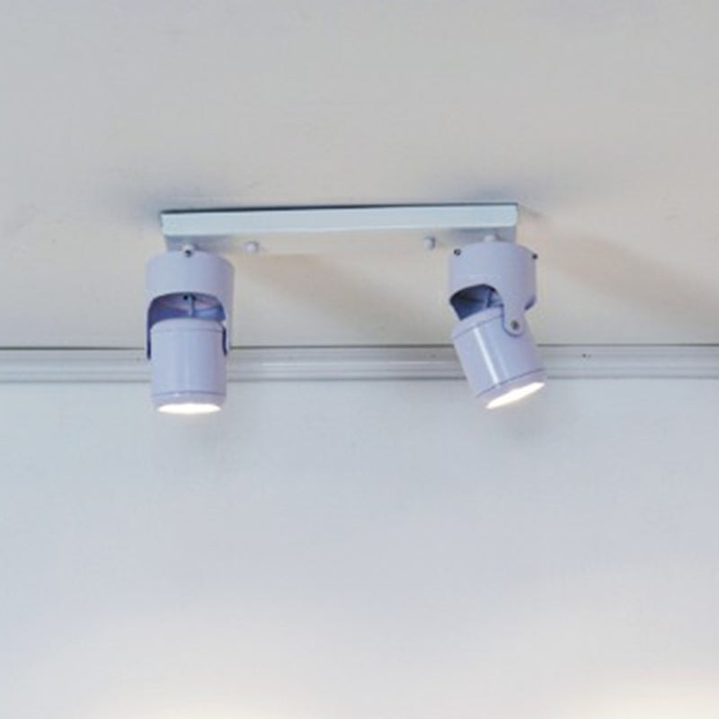 Corridor LED Tracklight Nordic Semi Flush Mount Spotlight with Cylinder Metal Shade Clearhalo 'Ceiling Lights' 'Close To Ceiling Lights' 'Close to ceiling' 'Semi-flushmount' Lighting' 2311551