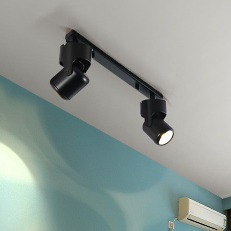 Corridor LED Tracklight Nordic Semi Flush Mount Spotlight with Cylinder Metal Shade Clearhalo 'Ceiling Lights' 'Close To Ceiling Lights' 'Close to ceiling' 'Semi-flushmount' Lighting' 2311553