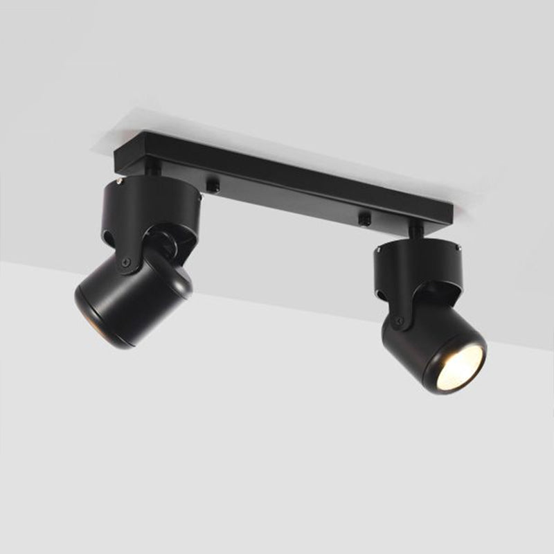 Corridor LED Tracklight Nordic Semi Flush Mount Spotlight with Cylinder Metal Shade Clearhalo 'Ceiling Lights' 'Close To Ceiling Lights' 'Close to ceiling' 'Semi-flushmount' Lighting' 2311554