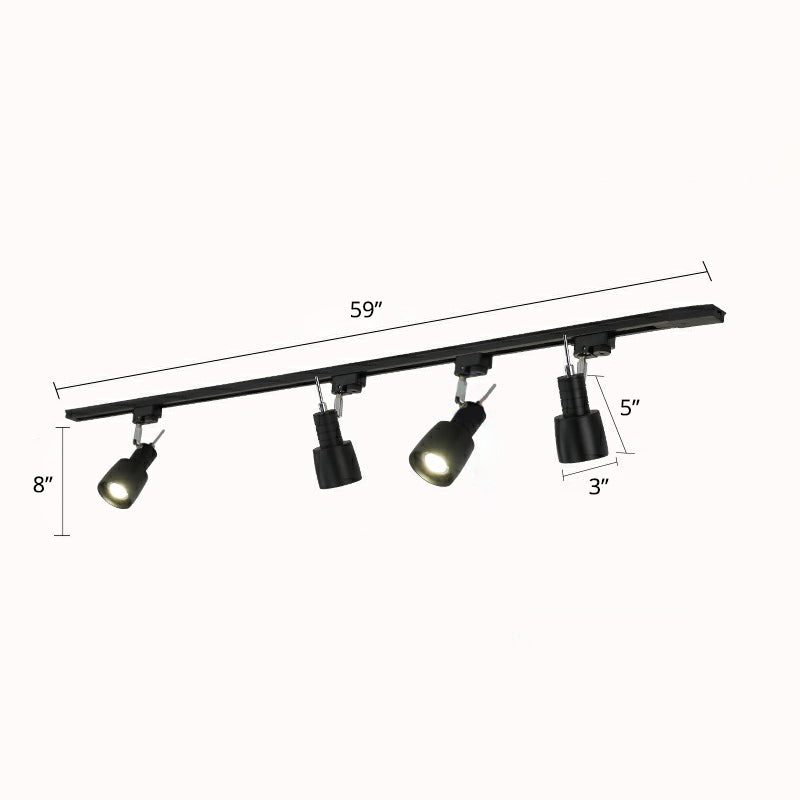 Grenade Spotlight Semi Flush Mount Minimalist Metal Living Room Track Lighting Fixture 4 Black Clearhalo 'Ceiling Lights' 'Close To Ceiling Lights' 'Close to ceiling' 'Semi-flushmount' Lighting' 2311557