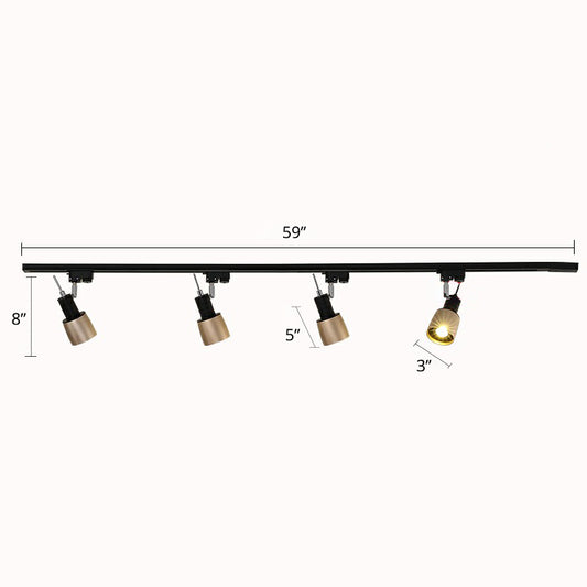 Grenade Spotlight Semi Flush Mount Minimalist Metal Living Room Track Lighting Fixture 4 Gold Clearhalo 'Ceiling Lights' 'Close To Ceiling Lights' 'Close to ceiling' 'Semi-flushmount' Lighting' 2311560