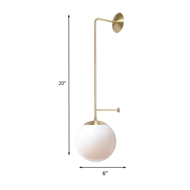 Retro Globe Wall Lamp 1-Light Clear/White Glass Shade Wall Sconce Light in Brass/Black for Living Room Clearhalo 'Wall Lamps & Sconces' 'Wall Lights' Lighting' 231157