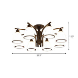 Minimalist Bell Shape Ceiling Light Cream Glass Semi Flush Light in Black for Dining Room Clearhalo 'Ceiling Lights' 'Close To Ceiling Lights' 'Close to ceiling' 'Semi-flushmount' Lighting' 2311578