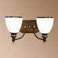 Vintage Bell Shaped Wall Light 2 Heads Opaline Glass Sconce Lighting in Brown for Corridor Clearhalo 'Wall Lamps & Sconces' 'Wall Lights' Lighting' 2311607