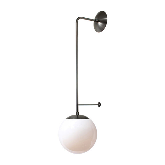 Retro Globe Wall Lamp 1-Light Clear/White Glass Shade Wall Sconce Light in Brass/Black for Living Room Clearhalo 'Wall Lamps & Sconces' 'Wall Lights' Lighting' 231160
