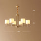 Brass Cylindrical Pendant Lighting Traditional White Glass Living Room Chandelier Lamp Clearhalo 'Ceiling Lights' 'Chandeliers' Lighting' options 2311678