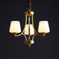 Traditional Tapered Hanging Ceiling Light Opaline Glass Chandelier Lighting in Brass Clearhalo 'Ceiling Lights' 'Chandeliers' Lighting' options 2311699