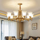 Flare Up Chandelier Traditional Frosted White Glass Hanging Light Fixture for Living Room Clearhalo 'Ceiling Lights' 'Chandeliers' Lighting' options 2311702