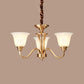 Flared Stairs Ceiling Chandelier Antique Frosted Glass Brass Pendant Lighting Fixture Clearhalo 'Ceiling Lights' 'Chandeliers' Lighting' options 2311718