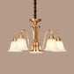 Flared Stairs Ceiling Chandelier Antique Frosted Glass Brass Pendant Lighting Fixture 5 Brass Clearhalo 'Ceiling Lights' 'Chandeliers' Lighting' options 2311719_019d93b9-22f6-4331-a3b3-68c16b392a6a