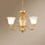 Golden Hanging Chandelier Traditional Frosted Glass Flared Ceiling Light for Living Room 3 Gold Clearhalo 'Ceiling Lights' 'Chandeliers' Lighting' options 2311724_44650919-93a1-4d36-96b0-82cbc00d68df
