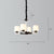 Tapered Frosted White Opal Glass Chandelier Simplicity Living Room Suspension Light in Black 4 White Clearhalo 'Ceiling Lights' 'Chandeliers' Lighting' options 2311742_b6fca950-7ded-4f3f-9d11-abdbd5e451b0