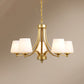 Cone Shade Milk Glass Chandelier Lamp Traditional Dining Room Ceiling Hang Light 5 Gold Clearhalo 'Ceiling Lights' 'Chandeliers' Lighting' options 2311804_b13862ab-e52e-42be-96f3-20545d729455