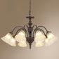 Flare Restaurant Chandelier Lighting Country Frosted Glass Black Hanging Ceiling Light 8 Black Clearhalo 'Ceiling Lights' 'Chandeliers' Lighting' options 2311830_0874c341-8df9-4a66-8fcc-809d34e0fde8