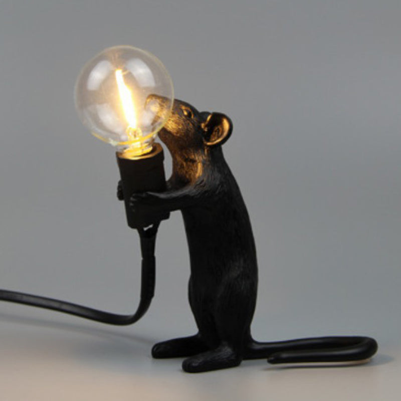 Mouse Shaped Mini Bedroom Table Light Resin 1 Head Novelty Kids Night Stand Lamp Black Standing Clearhalo 'Lamps' 'Table Lamps' Lighting' 2311880