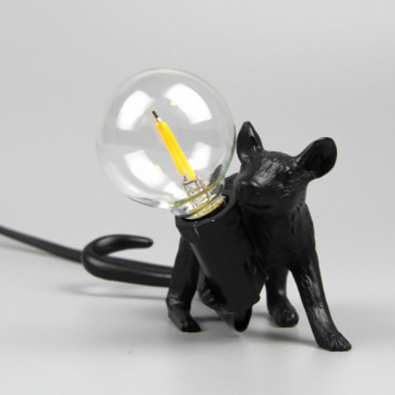 Mouse Shaped Mini Bedroom Table Light Resin 1 Head Novelty Kids Night Stand Lamp Black Prone Clearhalo 'Lamps' 'Table Lamps' Lighting' 2311881